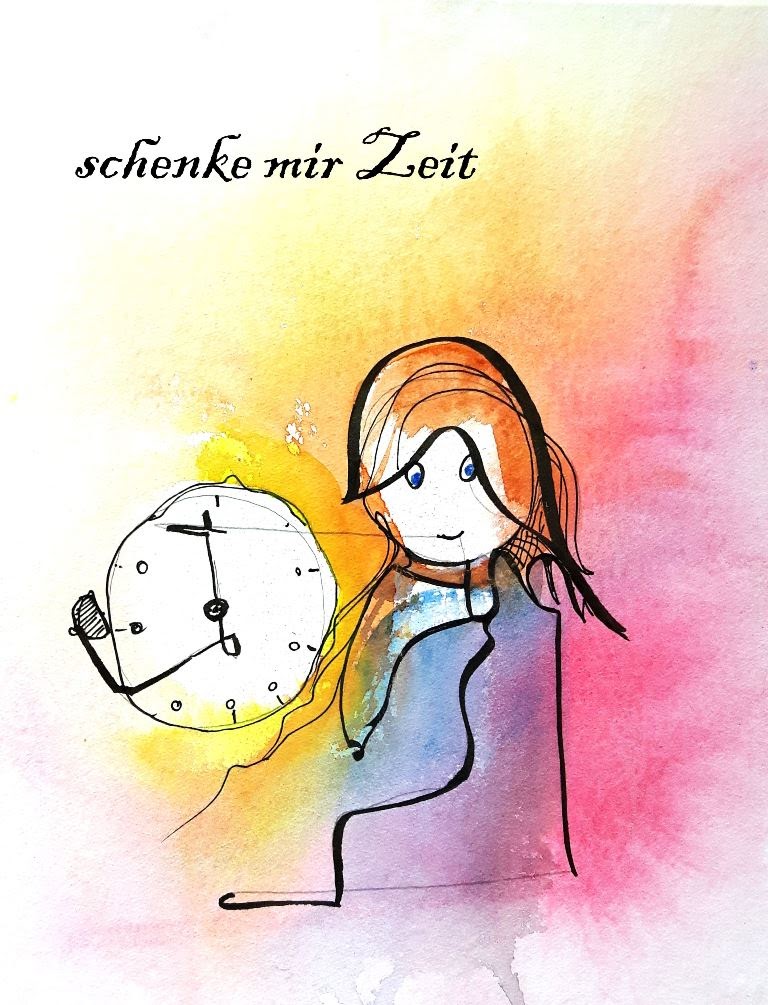 Schenk mir Zeit Aquarell Malerei