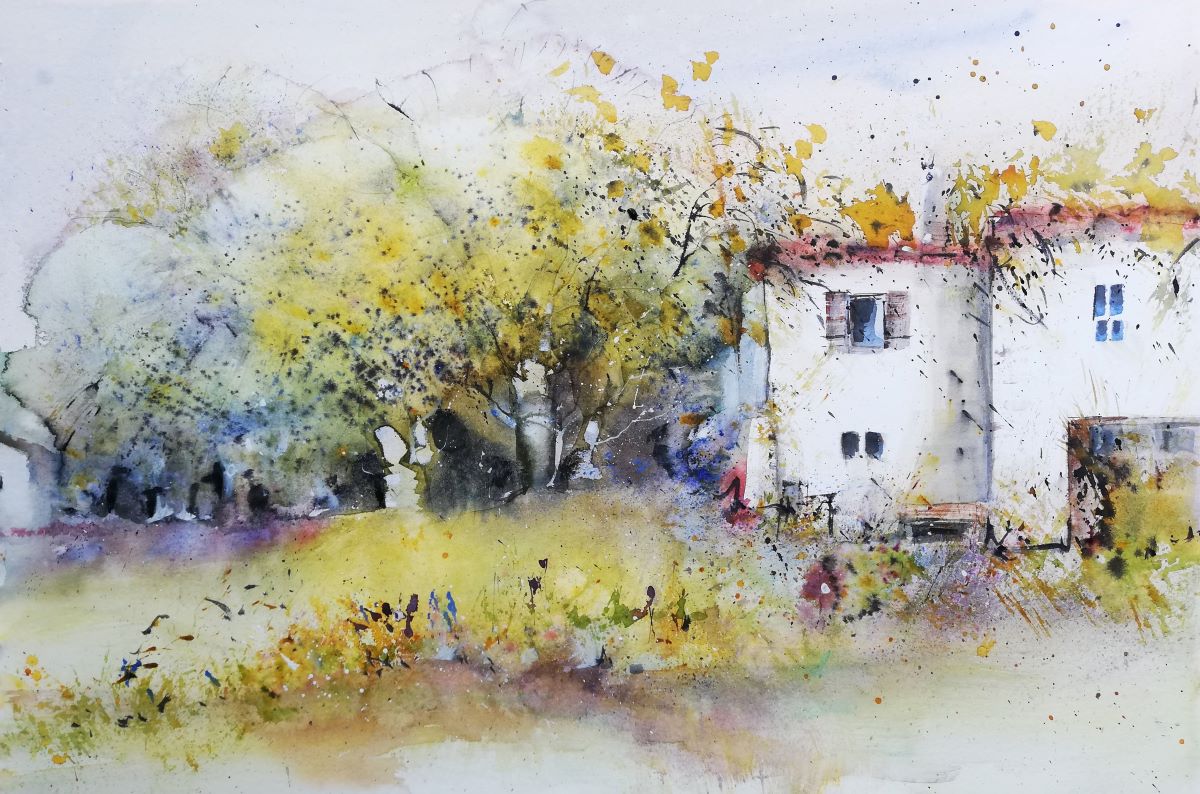 mediteran-Haus abstrakte Gemälde