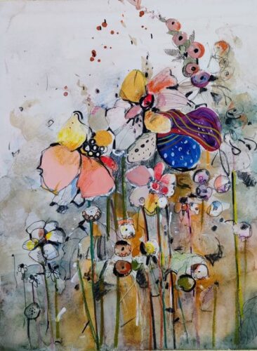 buntes Blumenbild